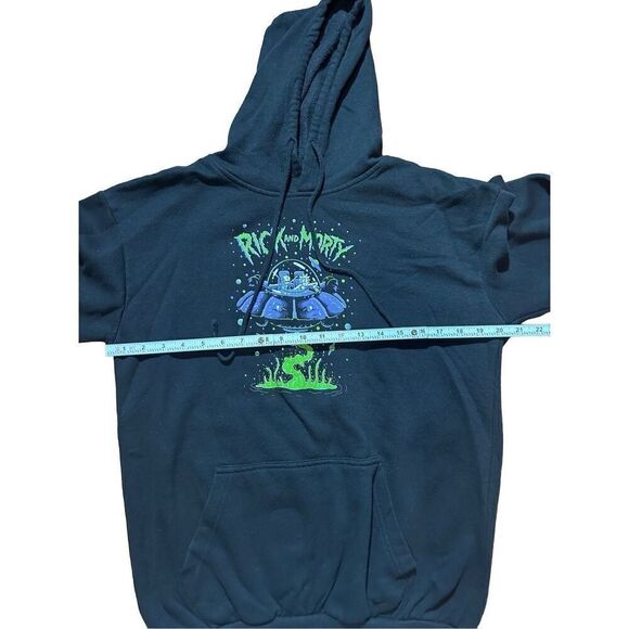 Rick & Morty men’s black graphic hoodie sz M - Picture 4 of 6